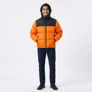 Nouvelle mode parka décontractée pour femmes veste bouffante épaisse et chaude avec col montant manteau en duvet rembourré en coton pour hommes fermeture à glissière - Product Image 1