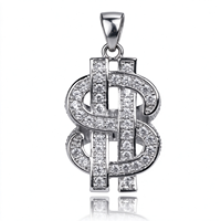 Bague Hip-Hop en Gros avec Signe Dollar Entièrement Sertie de Zircons, Bijou Homme Plaqué Or Personnalisé, Bagues Homme Signe Dollar Entièrement Serties de Zircons