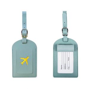 New Fashionable PU Leather Airline Boarding Luggage Tags & <b>Suitcase</b> Tag Portable 7*11CM - Product Image 2
