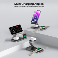 Chargeur sans Fil Magnétique 3-en-1 Ultra Fin 15W Qi Pour Téléphone, Montre Connectée iPhone Samsung – Modèle 2025