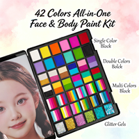 Nouvelle Arrivée XD Professional, Palette de Peinture pour le Visage et le Corps, 42 Couleurs Minérales, Certifiée CE, Non Toxique, Kit pour Usage Intensif, Fête d'Halloween