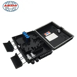 ANSHI Outdoor 16 CORES FTTH Optical Fiber Black Termination Distribution Box fdb 16 fiber optic distribution box