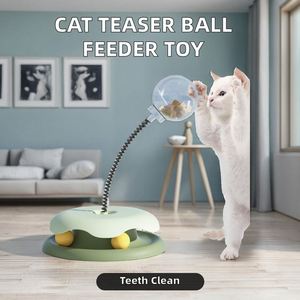 Interactive Durable Plastic <b>Cat</b> Feeder <b>Toy</b> with Leaky Food Ball Boredom Buster & Teeth Cleaning Features-Indoor Use - Product Image 2