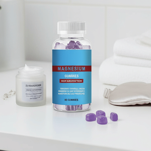 Gummies de glycinate de magnésium sans sucre, supplément de magnésium et potassium avec vitamines D, B6, CoQ10 pour favoriser l'apaisement de l'humeur et le sommeil - Product Image 1