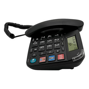 Telepon darat multifungsi berkabel untuk kantor, rumah, Hotel, kualitas tinggi dengan tombol besar penyetel foto dan lampu latar Amplifier - Product Image 3