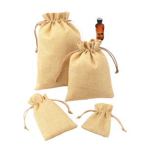 Sac en lin à cordon, emballage cadeau, logo personnalisé, vente en gros, pochette cadeau réutilisable en mélange de coton, fournisseur OEM - Product Image 5
