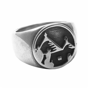 European American Style <b>Titanium</b> Steel Tribal <b>Ring</b> Retro Men's Punk Geometric Design Silver Color Gift Jewelry 212028 - Product Image 5