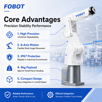 Bras robotisé industriel FOBOT à 6 axes haute vitesse, IP67, mini-bras robotisé pour l'étiquetage et le tri automatiques, bras robotisé personnalisable