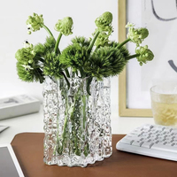 Nordique Glacier hydroponique verre clair vase décoration lumière luxe style maison salon table rose vase à fleurs