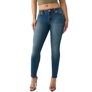 Jeans ajustados para mujer para usar todo el día, con panel de cintura flexible y ajuste ceñido constante desde la cadera hasta el tobillo. - Product Image 1