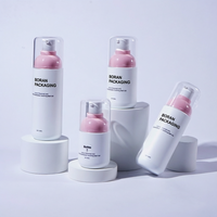 Nouveauté : Contenant sous vide rose design 30ml 50ml 100ml 120ml, ensembles de lotions et sérums pour soins de la peau, flacon pompe sans air en PET