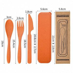 Juego de Cubiertos Personalizado con Logotipo, Ecológico, Escolar, Colorido, Ligero, de Paja de Trigo, Reutilizable, Biodegradable y Duradero, con Tenedor, Cuchillo y Cuchara - Product Image 2