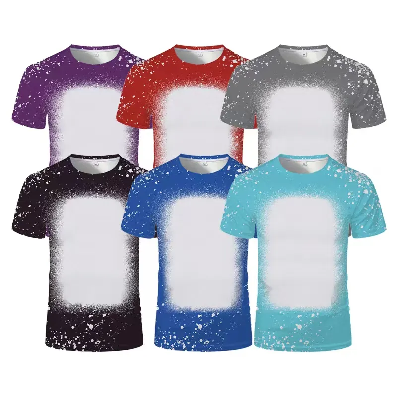 T-shirts US Warehouse Stocked Sublimation Colorful T-shirts US Size S M L XXL XXXL XXXL Mix Color Bleached T Shirts