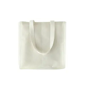 Bolsa de compras de lona de algodón con logotipo personalizado, bolso de mano liso, ecológico, en blanco, al por mayor