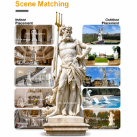 Sculpture de Poséidon en marbre grandeur nature, style grec, statue de Neptune, style classique antique pour extérieur, villa, place, parc