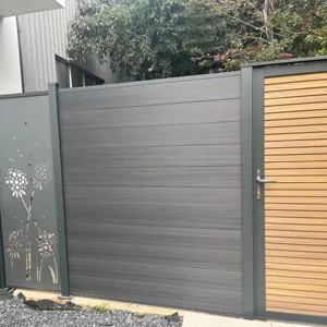 Wpc con cornice in alluminio composito di recinzione in legno picchetti pannelli di recinzione compositi con cancello