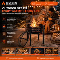 Brasero d'extérieur moderne haut de gamme pour un style de vie en plein air, avec couvercle en maille, chauffage de patio en métal robuste pour le camping en extérieur