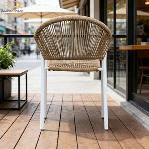 Popular barato al aire libre Patio sillas aluminio blanco marco apilable monobloque ratán <span class=keywords><strong>jardín</strong></span> comedor sillas - Product Image 4