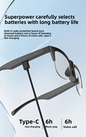 Lunettes Intelligentes Ultralégères Demi-cerclées avec Audio, Verres Photochromiques, Protection UV, Musique Sans Fil, Appels et Contrôle Tactile