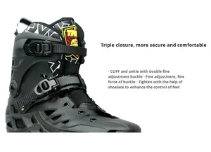 <span class=keywords><strong>Patines</strong></span> en Línea <span class=keywords><strong>de</strong></span> Una Fila y <span class=keywords><strong>Tres</strong></span> <span class=keywords><strong>Ruedas</strong></span> para Adultos, Color Negro, con Carcasa <span class=keywords><strong>de</strong></span> PP Resistente a Impactos - Product Image 6