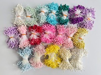 400 pièces de fleurs artificielles en gypse à double tête, mat, type fleur de malt, avec étamines et pistils de 3 mm, pour roses et pivoines, en matériau sûr, fournitures d'artisanat DIY