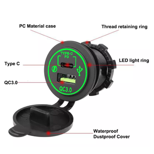 Hot <span class=keywords><strong>USB</strong></span> 12V/24V sạc xe hơi PD QC3.0 sạc nhanh ổ cắm 36W 12V <span class=keywords><strong>USB</strong></span> ổ cắm cho xe - Product Image 4