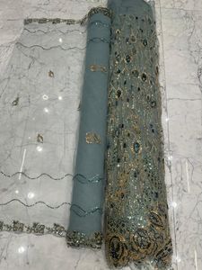 Elegante trabajo hecho a mano cuentas importadas tela de red Material de lujo Premium para diseñador Sarees Lehengas y vestidos de novia moda 2025 - Product Image 2