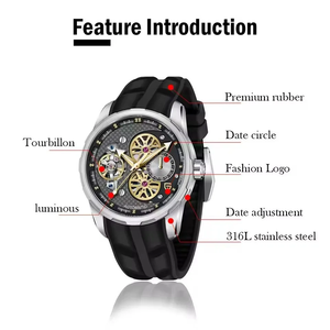 New PAGANI DESIGN <b>Watches</b> YS-022 Tourbillon <b>Skeleton</b> <b>Automatic</b> Mechanical <b>Watch</b> for Men Hollow Luminous Stainless Steel Case - Product Image 3