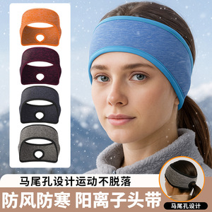 Women Running <b>Ear</b> Protecting Headband Foldable Double Sided Cationic Windproof Ponytail Cold Proof Warmth Autumn Winter - Product Image 2