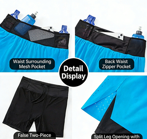 Pantalones Cortos Deportivos de Verano para Hombre, de Secado Rápido, Transpirables, de Doble Capa, con Cordón Ajustable en la Cintura, 100% Poliéster - Product Image 3