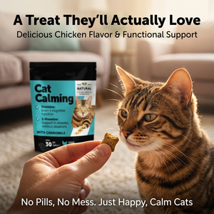 Golosinas Suaves con Relleno de Crema, L-Teanina y Manzanilla para Gatos, Alivio del Estrés, Sabor a Pollo, Golosinas Calmantes para Gatos, Alimento para Gatos - Product Image 5
