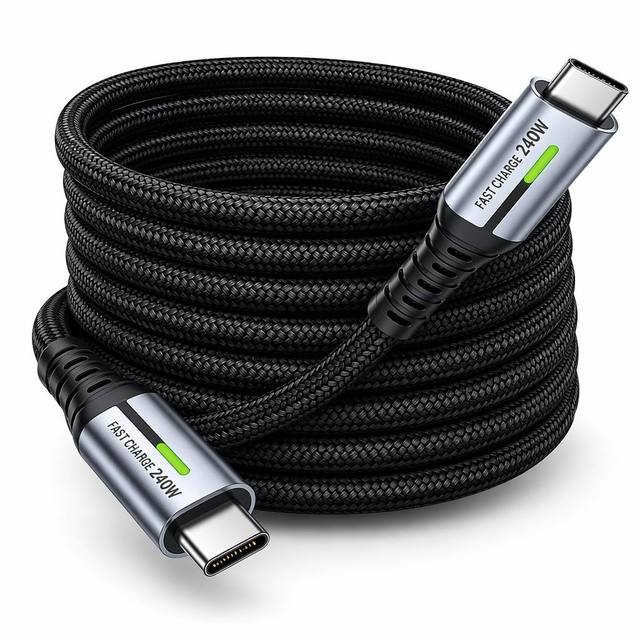100W PD Fast Charging USB-C Cable Exact Built-in E-Marker Chip With Visible LED Indicator Light