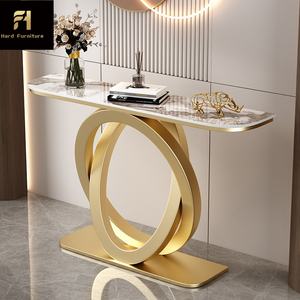 Table console Art Déco en pierre frittée de luxe italienne, table d'entrée longue haut de gamme pour <span class=keywords><strong>couloir</strong></span> de style français - Product Image 6