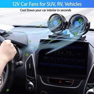 מאוורר רכב נייד Sandy F201 <span class=keywords><strong>12V</strong></span> בעל שני ראשים, להב <span class=keywords><strong>6</strong></span> אינץ', 150W, שחור, ABS, סיבוב 360, בקרת טמפרטורה כפולה, מתאים לאבארט 500 - Product Image 5