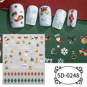 Nouveaux autocollants 5D en relief pour ongles de Noël, style INS, créatifs, DIY, auto-adhésifs, pour enfants, pour la vente en gros - Product Image 5