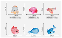 Dessin animé Mini résine lueur animaux Figurine minuscules créatures marines 3D poisson pieuvre ermite crabe baleine homard sacs aveugles poupée de jardin