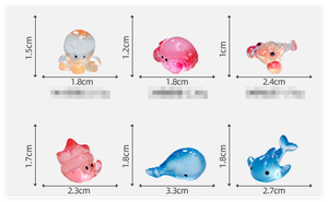 Dessin animé Mini résine lueur animaux <span class=keywords><strong>Figurine</strong></span> minuscules créatures marines 3D poisson pieuvre ermite crabe baleine homard sacs aveugles poupée de jardin - Product Image 2