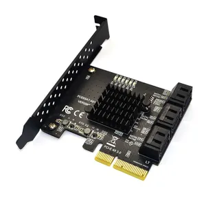 SATA PCI e适配器6端口SATA 3.0到PCI Express x4扩展卡SATA3.0 PCIe PCI-e SATA控制器，用于HDD ASMedia ASM1166