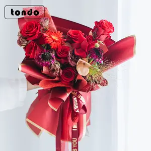 Tone Tondo — papier d'emballage de fleurs coréen 2021, 20 feuilles/sac, papier d'emballage imperméable, côté or, pour fleurs