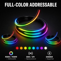 Tube de protection pour bande LED néon RGB, 360 degrés, D20 10mm, noir/blanc, diffusion flexible pour bande lumineuse néon et éclairage extérieur