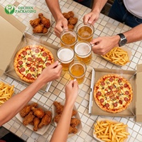Meilleure vente : Boîte à pizza personnalisable en papier kraft avec gaufrage, pelliculage mat, revêtement UV et logo imprimé