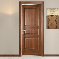 Vente en gros d'appartement Portes intérieures en bois Portes en MDF pour chambre à coucher Portes intérieures modernes en bois massif et placage de noyer