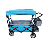 Chariot de shopping pliable en métal Chariot de plage pour poussette de bébé avec quatre roues personnalisables OEM