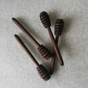 Cuillère à miel artisanale en bois de noyer noir, écologique, style américain, logo gravé au laser sur mesure - Product Image 1