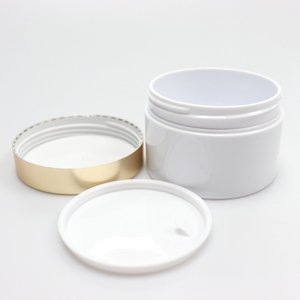 할인 50g 100g 알루미늄 광택 나사 탑 PCR 및 PP 재료 두께 화장품 크림 벽 플라스틱 항아리 - Product Image 1