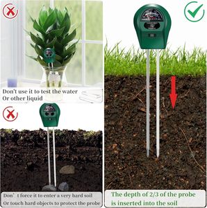 Groene 3-In-1 Bodemvocht & <span class=keywords><strong>Ph</strong></span>-<span class=keywords><strong>Meter</strong></span> Met Digitaal Display Geen Batterijen Vereist Maatregelen Zonlicht Uur 1 Jaar Garantie - Product Image 4