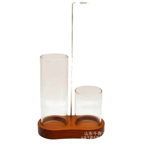 Quemador de incienso con base de madera y cepillo metálico, color madera natural, soporte aromático de escritorio para decoración del hogar, regalo. - Product Image 4