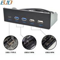 Panel Depan Desktop 5.25" Grosir Dengan 2 * 5Gbps USB 3.0 + 2 * USB 2.0 + 10Gbps Konektor TYPE-C untuk Casing Komputer PC Tersedia