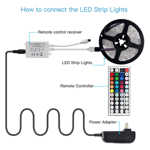 Dây Đèn LED Dây RGB 5050 SMD Dây Đèn Led Linh Hoạt Dây Đèn LED Dây RGB 5M Băng Diode DC12V + Điều Khiển Từ Xa + Bộ Chuyển Đổi - Product Image 2