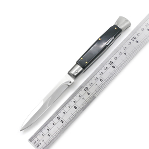 Cuchillo plegable portátil profesional padrino herramienta de supervivencia de acero 440 mango de resina Botón de cambio de hoja DIY grado OEM - Product Image 1